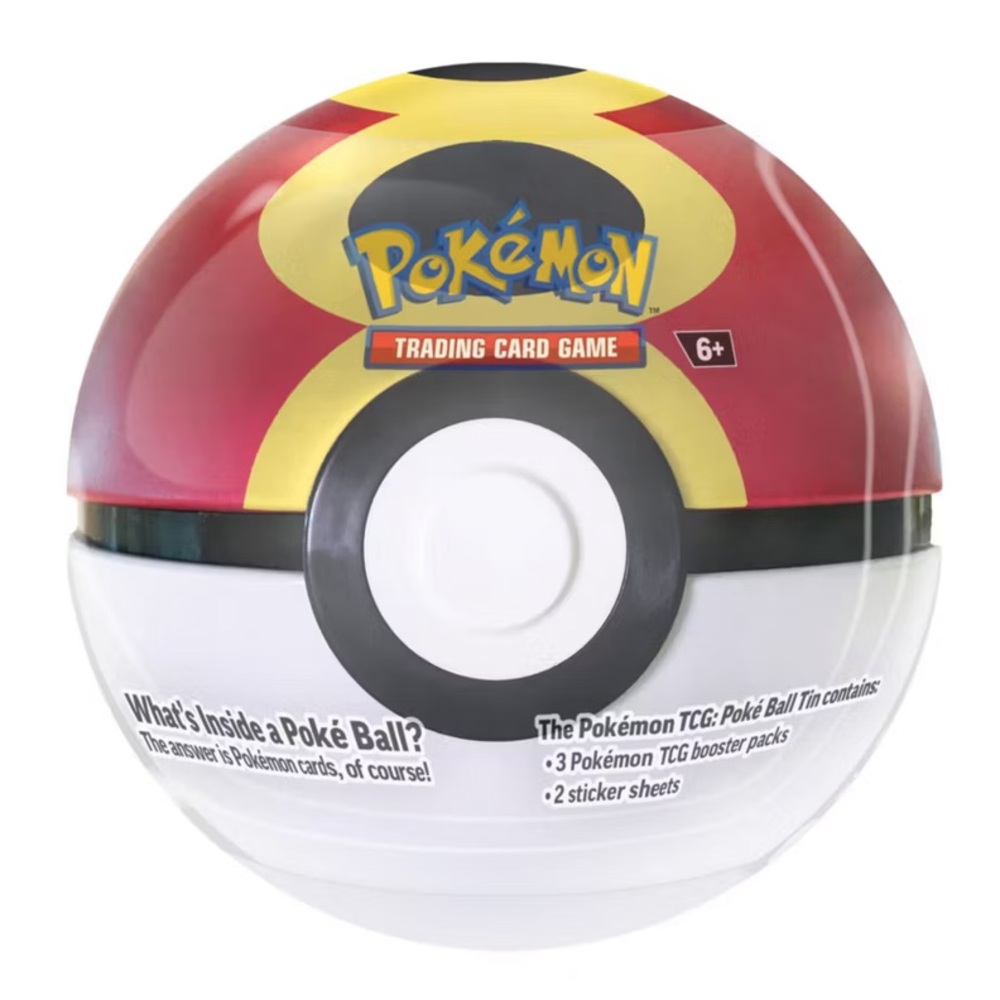 Pokémon Pokeball Tin TCG with 3 Sets Trading Cards Game Collector Toy